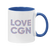 Love CGN Streifen bunt  - Zweifarbige Tasse