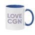 Love CGN Streifen bunt  - Zweifarbige Tasse